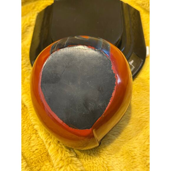 Vtg Chinese Red Lacquered Presentation jewerly trinket Box Strawberries Design - Picture 7 of 11